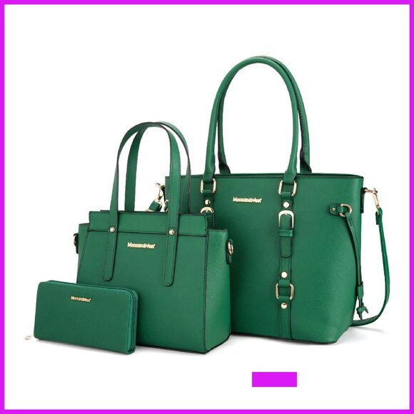 Handbags - PU Leather Tote Bag Wallet Set Elegant Classic Shoulder Satchel Handbags